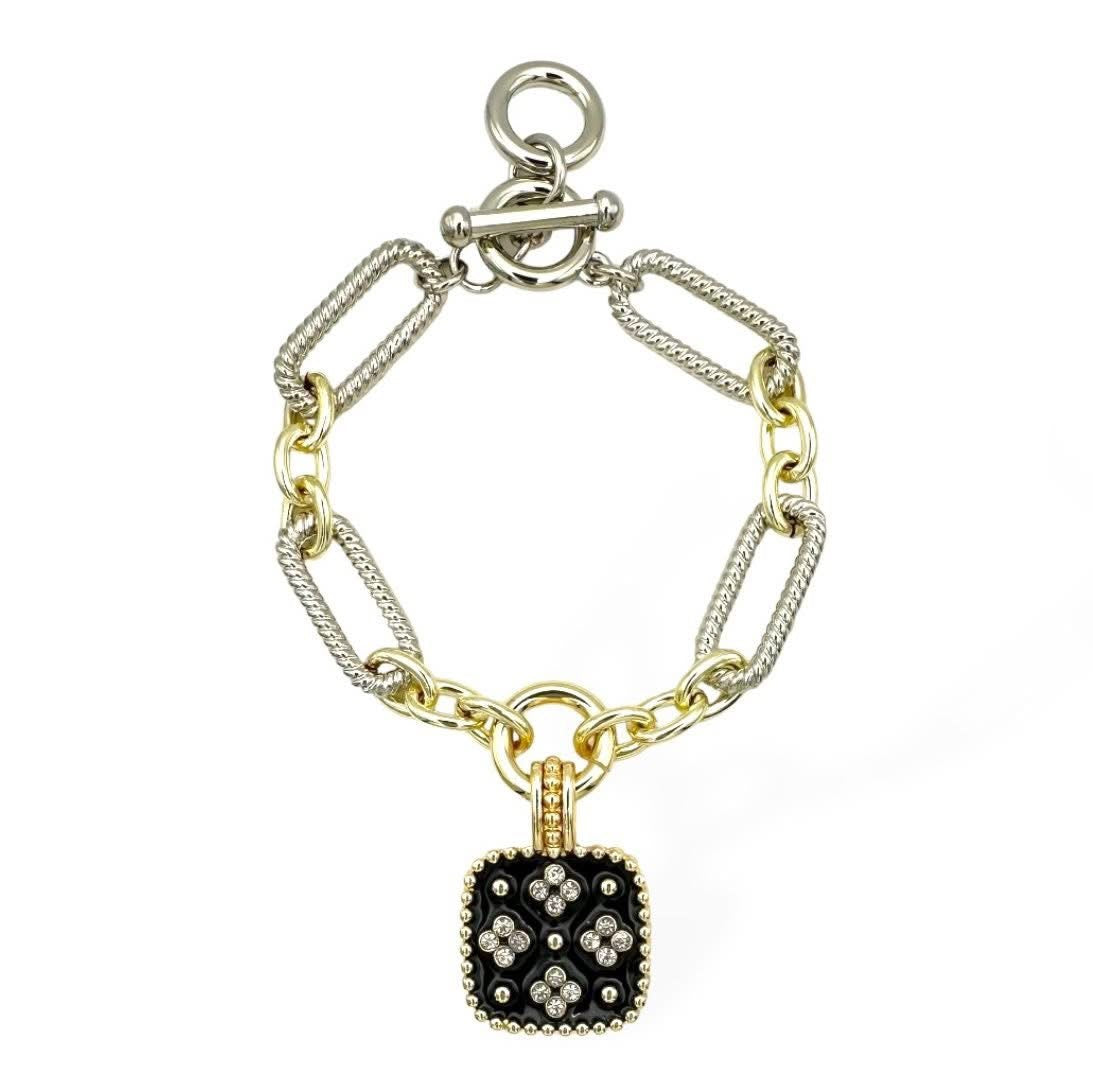 Black square bling bracelet