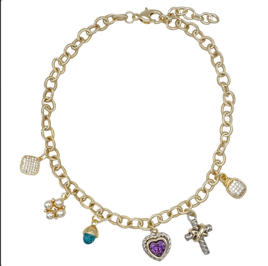 6 charm necklace