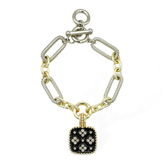 Black square bling bracelet