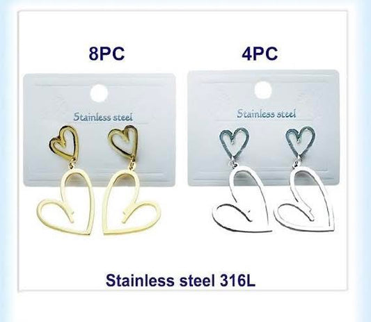 Heart dangling earrings