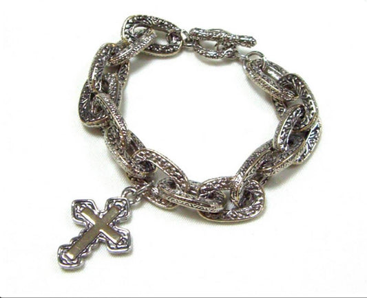 Cross chain bracelet