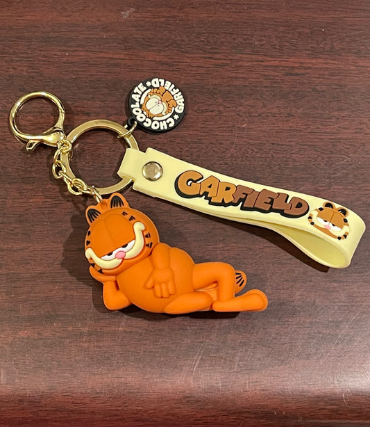 Laying down Garfield keychain
